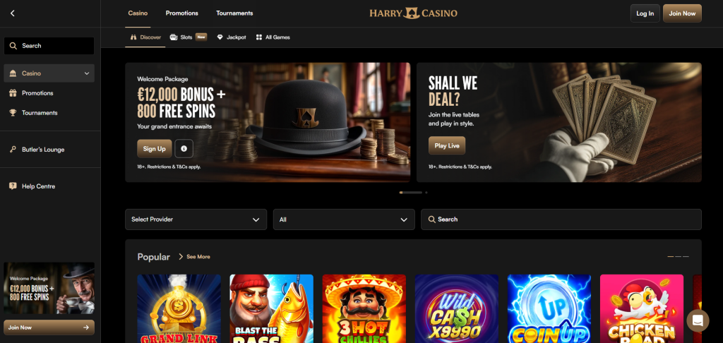 online harry casino zonder Cruks homepage